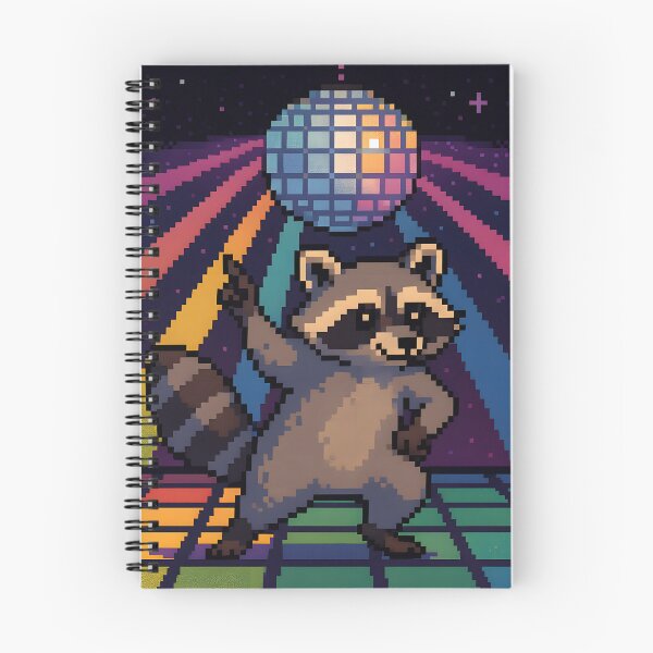 Item preview, Pixel Raccoon Dancing at 80s Disco Party designed and sold by SassyArtistry.