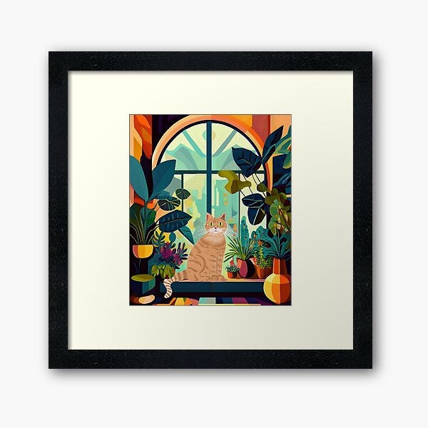 Item preview, Chat roux avec des plantes designed and sold by Nicksplants.