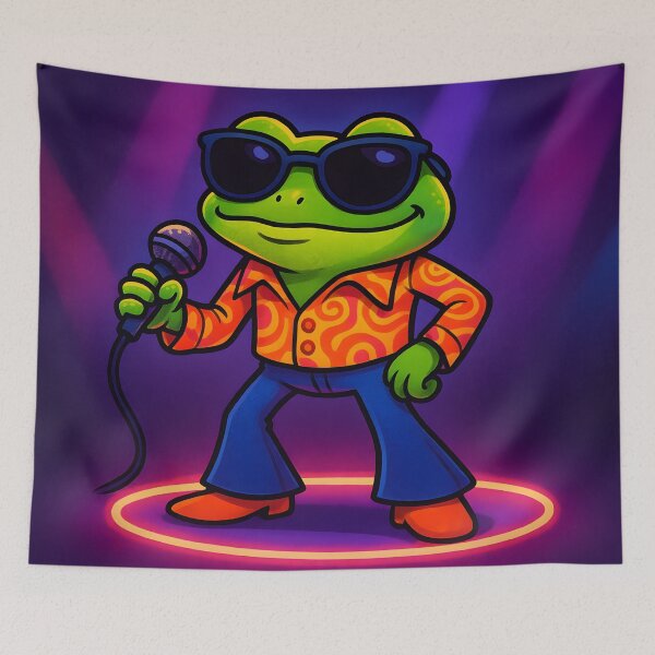 Item preview, Cool Frog Singing at a Disco Party designed and sold by SassyArtistry.
