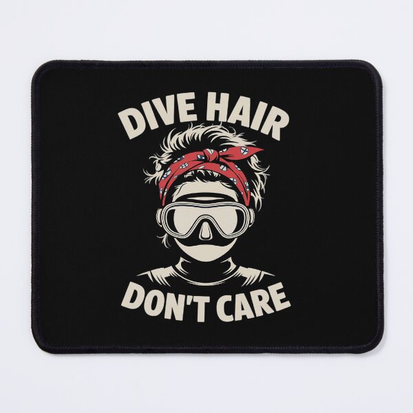 Item preview, Dive Hair Don't Care Funny Scuba Diving Flag Girl Diver designed and sold by LAZAR-EG.