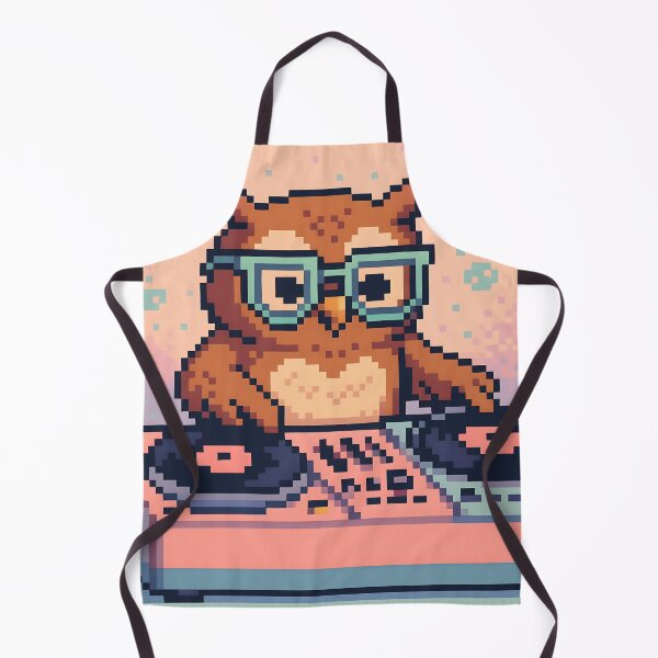 Artikelvorschau, Pixel Owl DJ legt Schallplatten auf entworfen und verkauft von SassyArtistry.