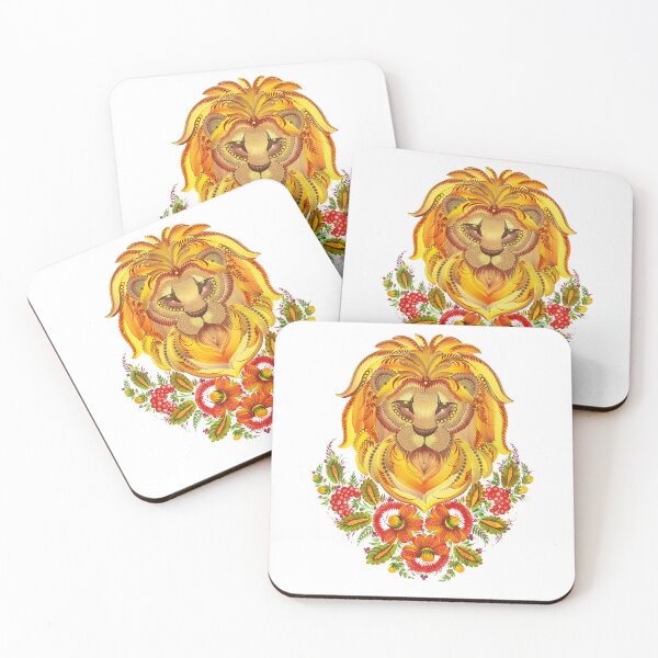 Item preview, Majestic Lion with Ukrainian Floral Crown designed and sold by OrnamentUA.