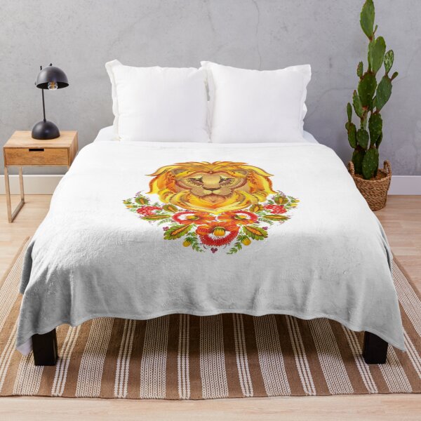Item preview, Majestic Lion with Ukrainian Floral Crown designed and sold by OrnamentUA.