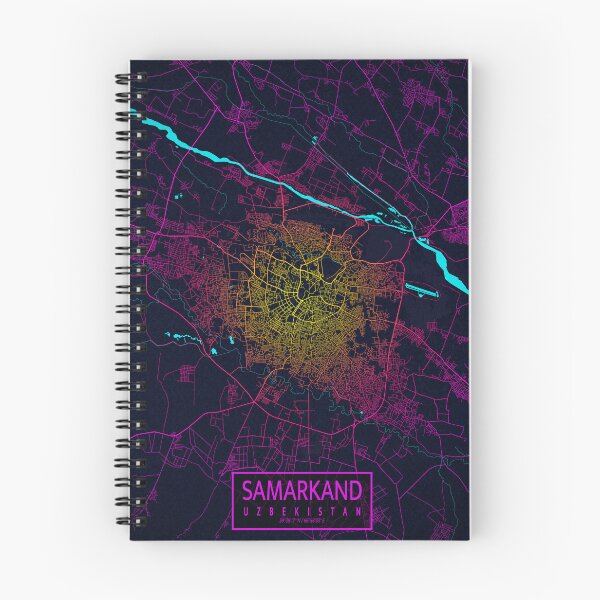 Item preview, Samarkand City Map Uzbekistan - Neon designed and sold by deMAP.