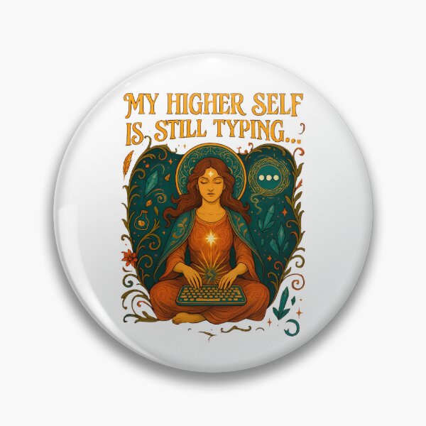 Item preview, My Higher Self Is Still Typing Art Nouveau T-Shirt | Spiritual Tech Humor designed and sold by MySpiritTravels.