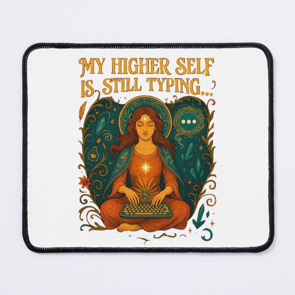 Item preview, My Higher Self Is Still Typing Art Nouveau T-Shirt | Spiritual Tech Humor designed and sold by MySpiritTravels.