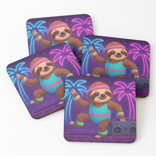 Item preview, Retro Sloth Vibes with Neon Palms designed and sold by SassyArtistry.
