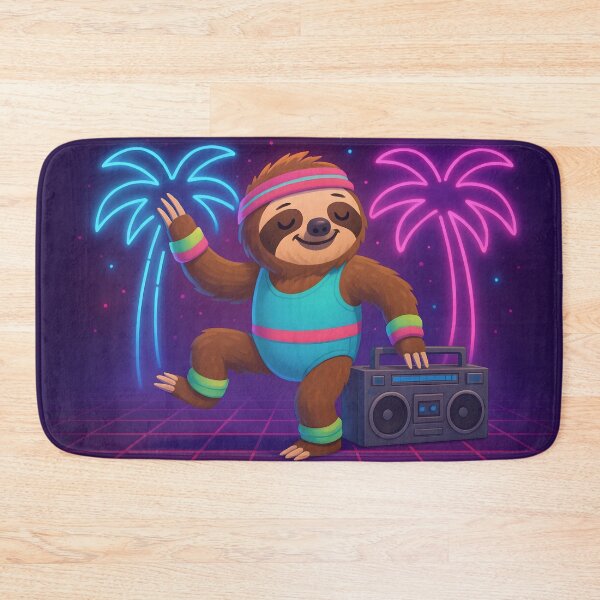 Item preview, Retro Sloth Vibes with Neon Palms designed and sold by SassyArtistry.