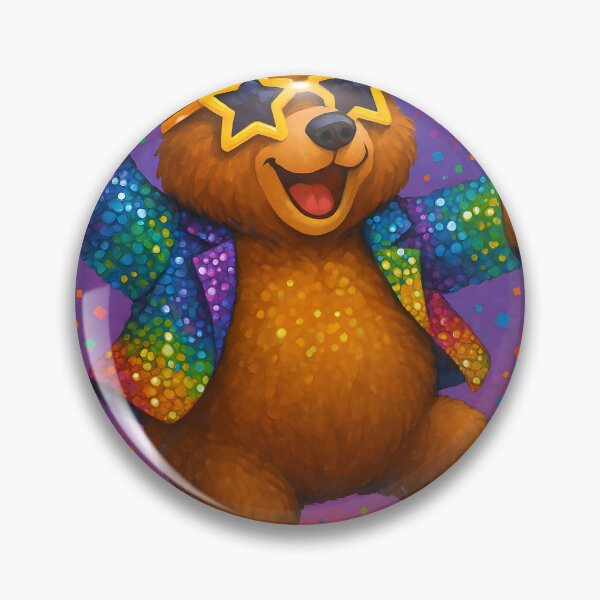 Item preview, Funky Disco Bear in Rainbow Jacket designed and sold by SassyArtistry.