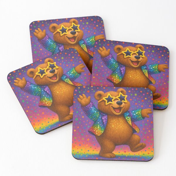 Item preview, Funky Disco Bear in Rainbow Jacket designed and sold by SassyArtistry.