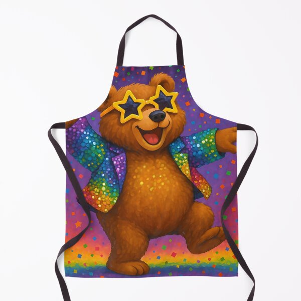 Item preview, Funky Disco Bear in Rainbow Jacket designed and sold by SassyArtistry.