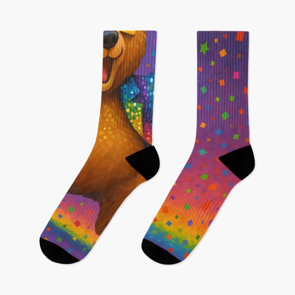 Item preview, Funky Disco Bear in Rainbow Jacket designed and sold by SassyArtistry.