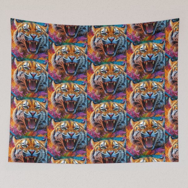 Item preview, Colorful Tiger Abstract Paint designed and sold by Sam-DesignMart.