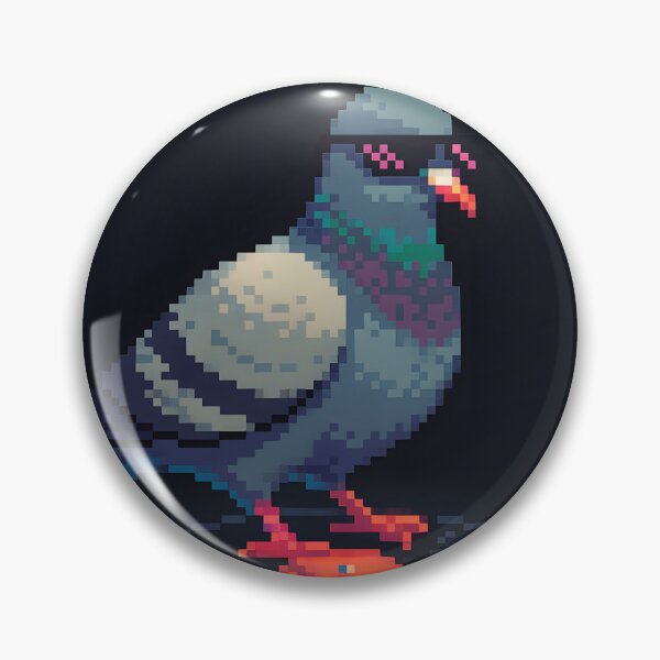 Item preview, Pixel Pigeon Riding Neon Hoverboard designed and sold by SassyArtistry.