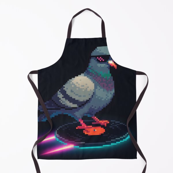 Item preview, Pixel Pigeon Riding Neon Hoverboard designed and sold by SassyArtistry.