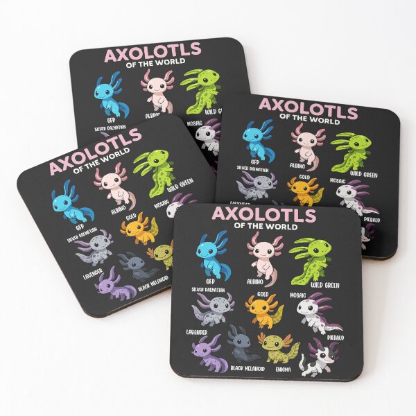 Item preview, Cute Axolotl Variants Around the World Kawaii Amphibian Chart designed and sold by JayceTucker89.