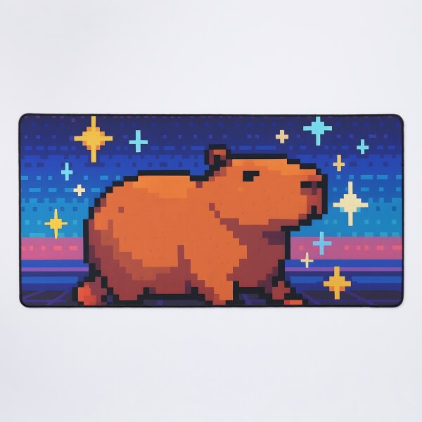 Item preview, Pixel Capybara Skating Through Retro Stars designed and sold by SassyArtistry.