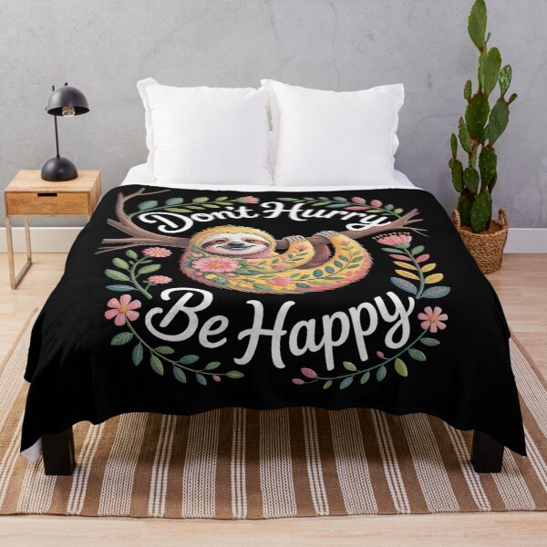 Item preview, Don't Hurry Be Happy, Cute Lazy Funny Sloth designed and sold by Hlz-0118.