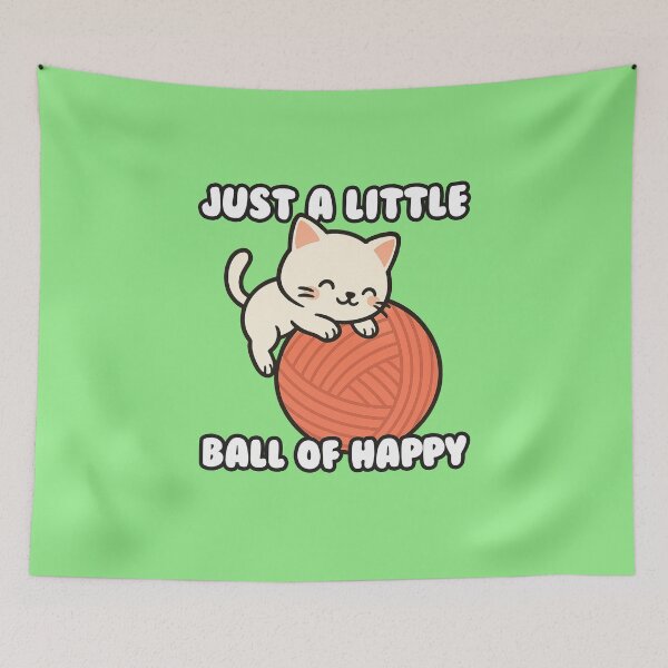 Item preview, Just a Little Ball Of Happy Cat designed and sold by ChromaWears.