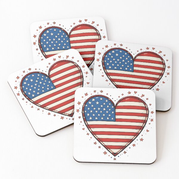 Item preview,  Heart-shaped  American flag  designed and sold by Nimkaew.