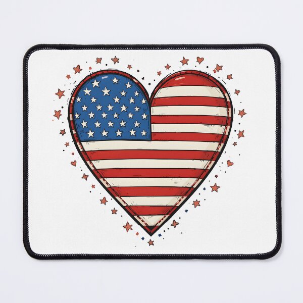 Item preview, Heart-shaped American flag designed and sold by Nimkaew.