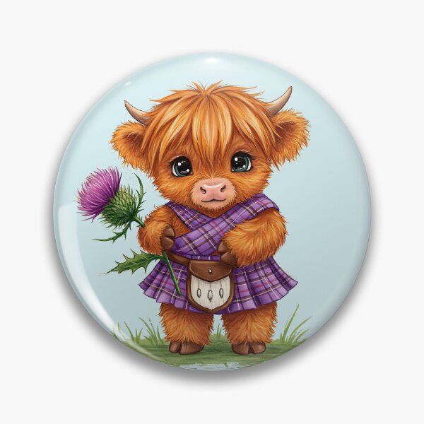Item preview, Scottish Highland Cow Thistle designed and sold by Tau Tia L Douglass.