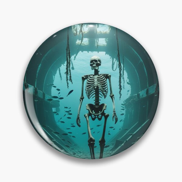 Item preview, skelet that is walking underwater designed and sold by nicepika.