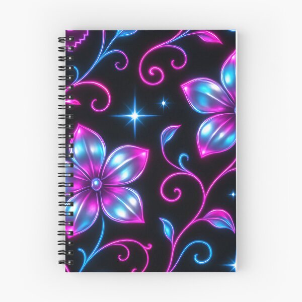Item preview, Neon Floral Pattern with Hearts and Stars designed and sold by SassyArtistry.