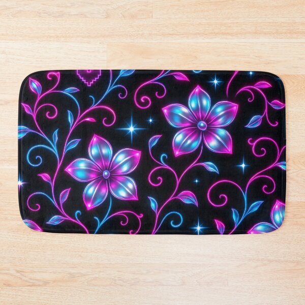 Item preview, Neon Floral Pattern with Hearts and Stars designed and sold by SassyArtistry.