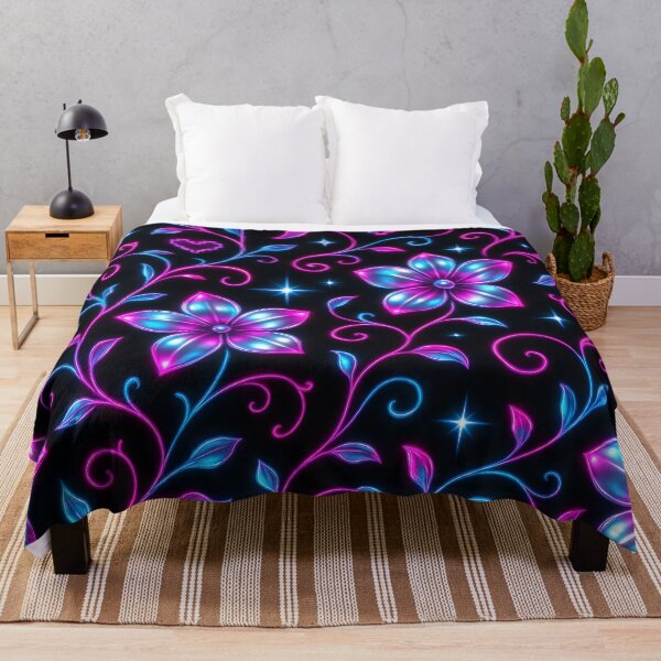 Item preview, Neon Floral Pattern with Hearts and Stars designed and sold by SassyArtistry.