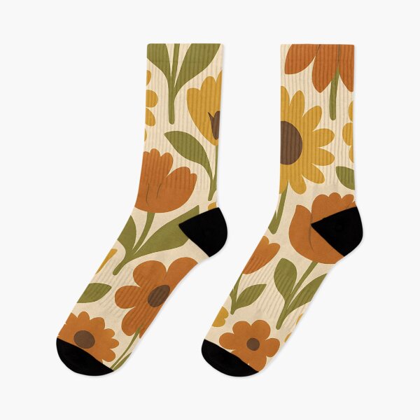 Item preview, Retro Autumn Flower Field Pattern designed and sold by SassyArtistry.