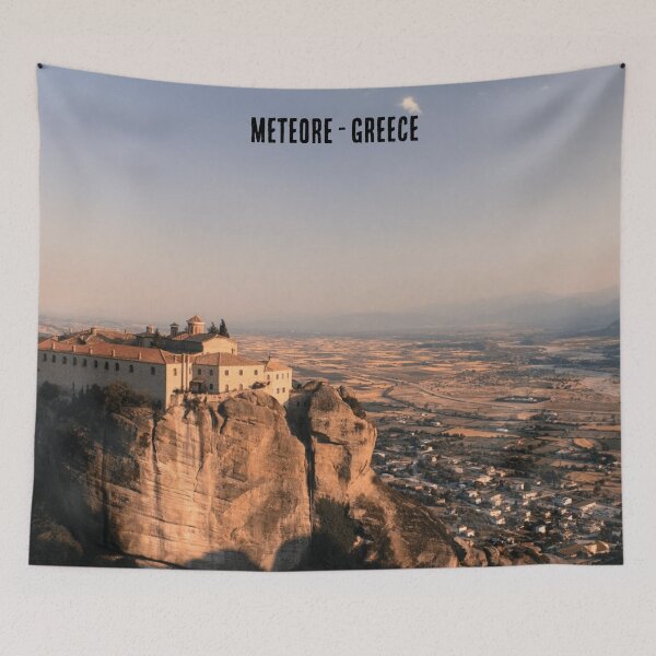 Item preview, Meteora Monastery at Sunset – Breathtaking Greek Landscape designed and sold by photo-travel.