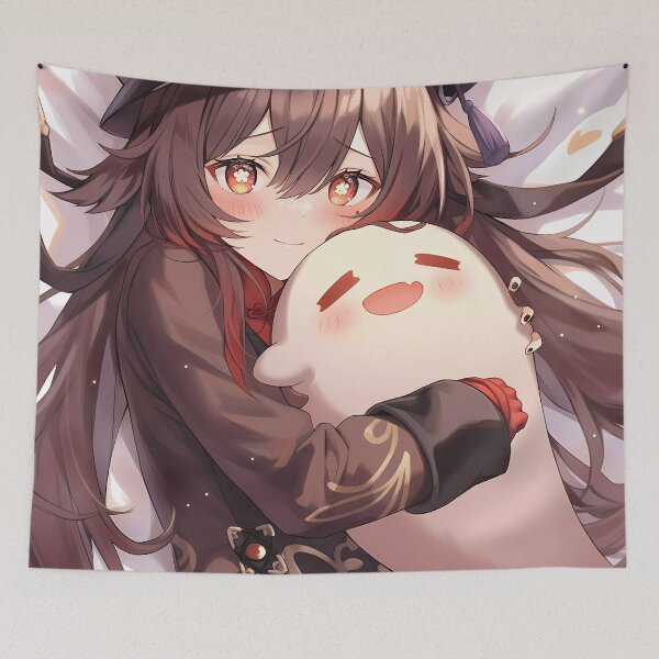 Item preview, tao Hutao Hu Tao Genshin Impact Game Ghost Hug Portrait Playful designed and sold by mildaclairmo.