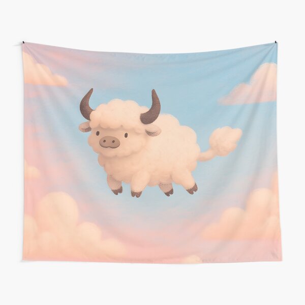 Item preview,  Fluffy Yak Flying Through Cotton Candy Clouds designed and sold by SassyArtistry.
