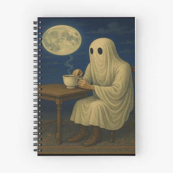 Item preview, Elegant Ghost Sip – Quirky Vintage Moonlight Scene designed and sold by Lustforvintage.