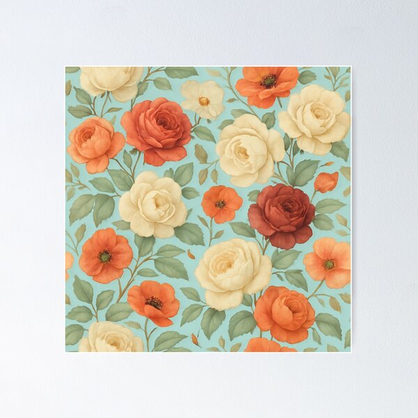 Item preview, Clear Petal Harmony – Seamless Vintage Floral Revival designed and sold by windylize.