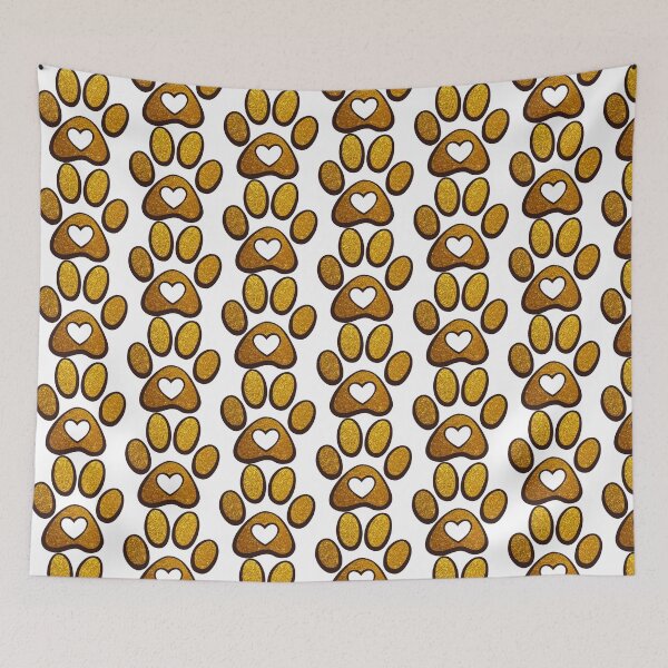Item preview, Glitter Gold Paw Heart, Cat Print designed and sold by GoldenSunsetBloom.