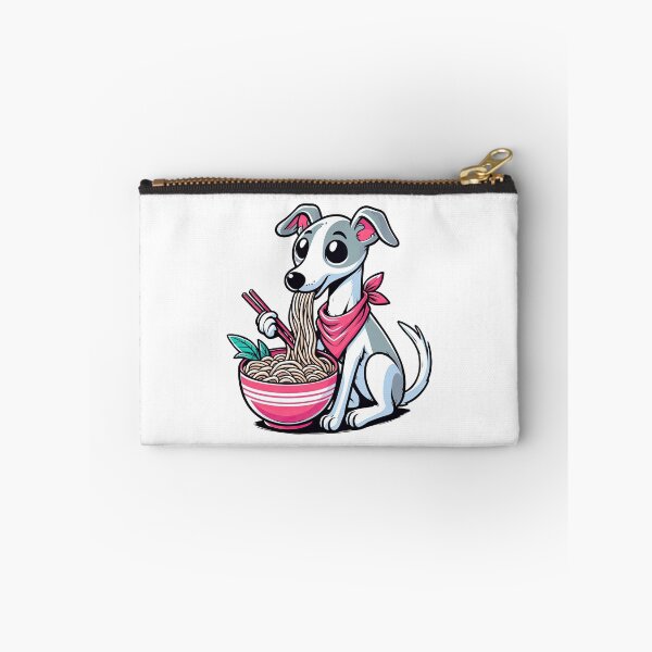 Item preview, Greyhound Anime Dog Eating Ramen Noodles designed and sold by doodIllustrate.
