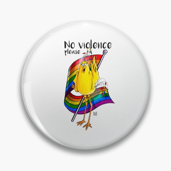 Item preview, PRIDE 2025, Gay Flag Bird, “No Violence” designed and sold by Didakdc.