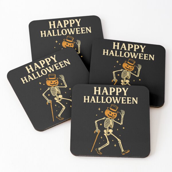 Item preview, Happy Halloween Skeleton Dance – Vintage Pumpkin Head Art designed and sold by Rothnaric.