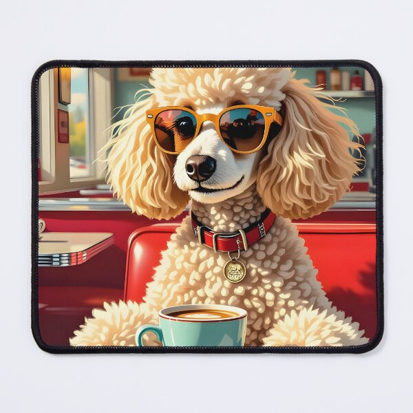 Item preview, Poodle with Attitude – Retro Coffee Date at a 50s Diner designed and sold by MooLaLa.Store.
