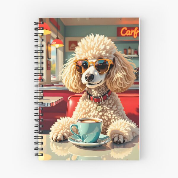Item preview, Poodle with Attitude – Retro Coffee Date at a 50s Diner designed and sold by MooLaLa.Store.