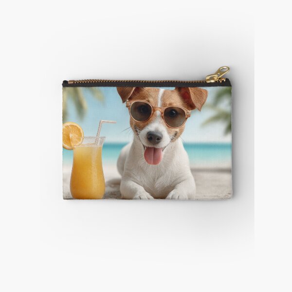 Item preview, Jack Russell Terrier in sunglasses with a cocktail on the beach.	 designed and sold by Valentinian.