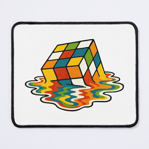 Item preview, Melting Rubik’s Cube - Trippy Retro Puzzle Art designed and sold by ArtfulWeave.