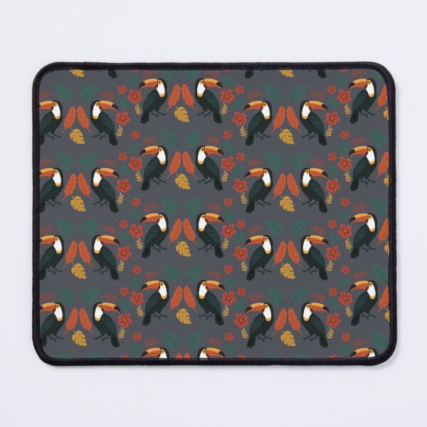 Item preview, Toucan Pattern with Exotic Botanicals - Petrol designed and sold by ellealsopaints.