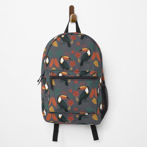 Item preview, Toucan Pattern with Exotic Botanicals - Petrol designed and sold by ellealsopaints.
