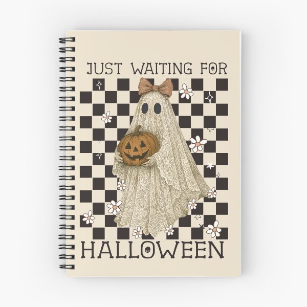 Item preview, Spooky Ghost Lady with pumpkin Checkered Halloween Design designed and sold by caseluv.