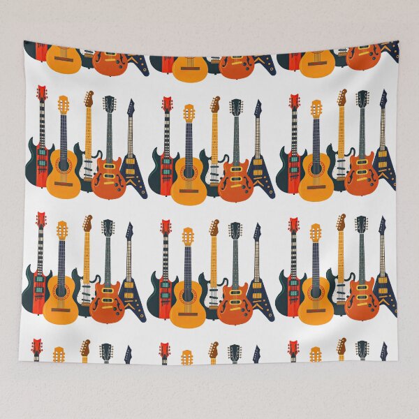 Item preview, Guitar Collection Art - Vintage and Electric Instrument Design designed and sold by ArtfulWeave.