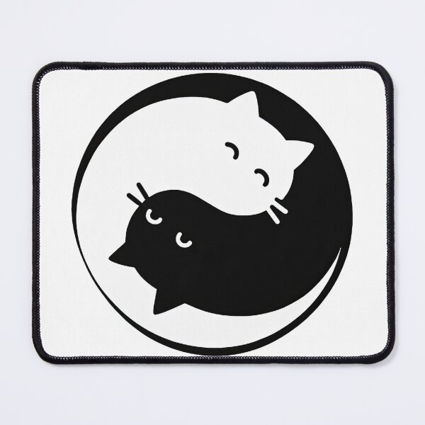 Item preview, Yin Yang Cats - Minimalist Black and White Feline Design designed and sold by ArtfulWeave.