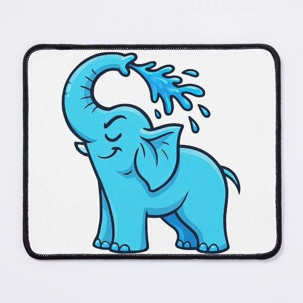Item preview, Cute Blue Elephant Splash - Adorable Animal Cartoon designed and sold by ArtfulWeave.